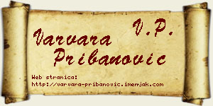 Varvara Pribanović vizit kartica